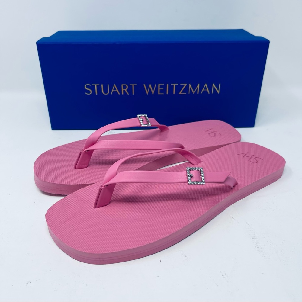 STUART WEITZMAN CRYSTAL THONG SANDALS (8)